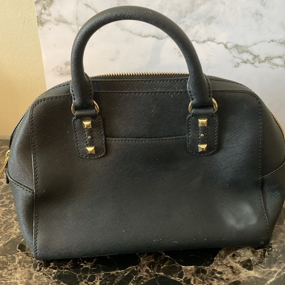 Michael Kors Black Gold Stud Hand Bag - Picture 6 of 12